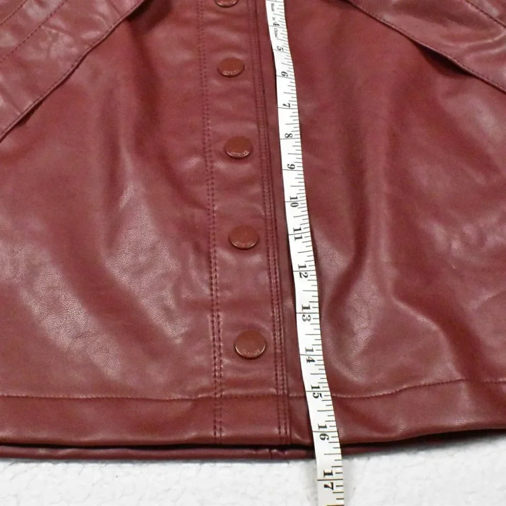 Abercrombie & Fitch Faux Leather Knee Length Brown Skirt Size S